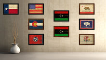 Load image into Gallery viewer, Libya Country Flag Vintage Canvas Print with Brown Picture Frame Home Decor Gifts Wall Art Decoration Artwork
