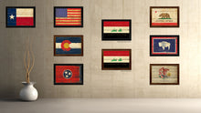 Load image into Gallery viewer, Iraq Country Flag Vintage Canvas Print with Brown Picture Frame Home Decor Gifts Wall Art Decoration Artwork