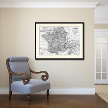 Load image into Gallery viewer, France Vintage B&W Map Canvas Print, Picture Frame Home Decor Wall Art Gift Ideas