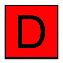 Load image into Gallery viewer, Alphabet D Red Canvas Print Black Frame Kids Bedroom Wall Décor Home Art