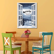 Load image into Gallery viewer, Santa Claus Picture 3D French Window Canvas Print Gifts Home Decor Wall Frames