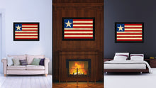 Load image into Gallery viewer, Liberia Country Flag Vintage Canvas Print with Black Picture Frame Home Decor Gifts Wall Art Decoration Artwork