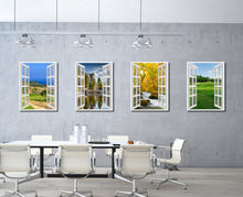 Load image into Gallery viewer, Coastal Golf Course View Picture French Window Canvas Print with Frame Gifts Home Decor Wall Art Collection