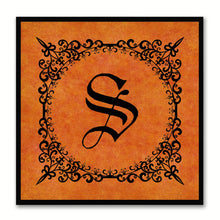 Load image into Gallery viewer, Alphabet S Orange Canvas Print Black Frame Kids Bedroom Wall Décor Home Art