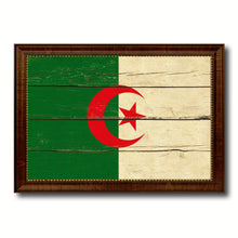 Load image into Gallery viewer, Algeria Country Flag Vintage Canvas Print with Brown Picture Frame Home Decor Gifts Wall Art Decoration Artwork