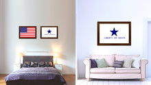 Load image into Gallery viewer, Liberty or Death Flag Goliad Texas Battle Independence Military Flag Canvas Print with Brown Picture Frame Home Decor Wall Art Gift Ideas