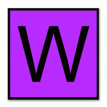 Load image into Gallery viewer, Alphabet W Purple Canvas Print Black Frame Kids Bedroom Wall Décor Home Art