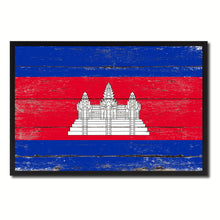 Load image into Gallery viewer, Cambodia Country National Flag Vintage Canvas Print with Picture Frame Home Decor Wall Art Collection Gift Ideas