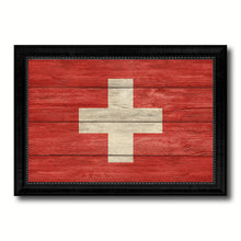 Load image into Gallery viewer, Switzerland Country Flag Texture Canvas Print with Black Picture Frame Home Decor Wall Art Decoration Collection Gift Ideas