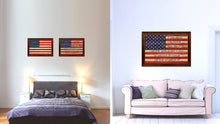 Load image into Gallery viewer, The Pledge of Allegiance American USA Flag Texture Canvas Print with Brown Picture Frame Home Decor Wall Art Gifts