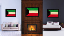 Load image into Gallery viewer, Kuwait Country Flag Vintage Canvas Print with Black Picture Frame Home Decor Gifts Wall Art Decoration Artwork