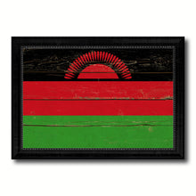 Load image into Gallery viewer, Malawi Country Flag Vintage Canvas Print with Black Picture Frame Home Decor Gifts Wall Art Decoration Artwork