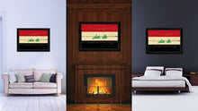 Load image into Gallery viewer, Iraq Country Flag Vintage Canvas Print with Black Picture Frame Home Decor Gifts Wall Art Decoration Artwork