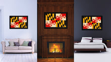 Load image into Gallery viewer, Maryland State Vintage Flag Canvas Print with Black Picture Frame Home Decor Man Cave Wall Art Collectible Decoration Artwork Gifts