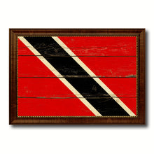 Load image into Gallery viewer, Trinidad & Tobago Country Flag Vintage Canvas Print with Brown Picture Frame Home Decor Gifts Wall Art Decoration Artwork
