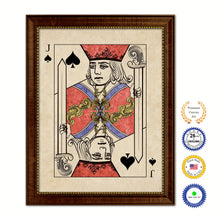 Load image into Gallery viewer, Jack Spades Poker Decks of Vintage Cards Print on Canvas Brown Custom Framed