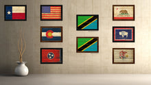 Load image into Gallery viewer, Tanzania Country Flag Vintage Canvas Print with Brown Picture Frame Home Decor Gifts Wall Art Decoration Artwork