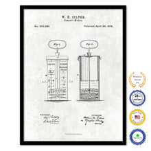 Load image into Gallery viewer, 1878 Dessert Maker Old Patent Art Print on Canvas Custom Framed Vintage Home Decor Wall Decoration Great for Gifts
