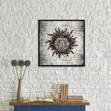 Load image into Gallery viewer, Sun Horoscope Canvas Print Black Custom Frame Home Decor Wall Art