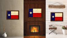 Load image into Gallery viewer, Texas State Vintage Flag Canvas Print with Brown Picture Frame Home Decor Man Cave Wall Art Collectible Decoration Artwork Gifts