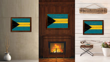 Load image into Gallery viewer, Bahama Country Flag Vintage Canvas Print with Brown Picture Frame Home Decor Gifts Wall Art Decoration Artwork