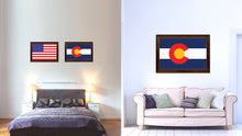 Load image into Gallery viewer, Colorado State Flag Canvas Print with Custom Brown Picture Frame Home Decor Wall Art Decoration Gifts