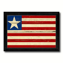 Load image into Gallery viewer, Liberia Country Flag Vintage Canvas Print with Black Picture Frame Home Decor Gifts Wall Art Decoration Artwork
