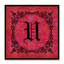 Load image into Gallery viewer, Alphabet U Red Canvas Print Black Frame Kids Bedroom Wall Décor Home Art