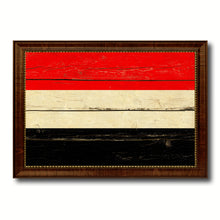 Load image into Gallery viewer, Yemen Country Flag Vintage Canvas Print with Brown Picture Frame Home Decor Gifts Wall Art Decoration Artwork