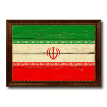 Load image into Gallery viewer, Iran Country Flag Vintage Canvas Print with Brown Picture Frame Home Decor Gifts Wall Art Decoration Artwork