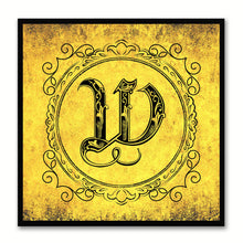 Load image into Gallery viewer, Alphabet W Yellow Canvas Print Black Frame Kids Bedroom Wall Décor Home Art