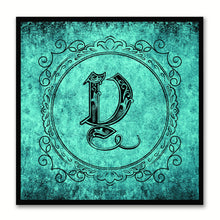Load image into Gallery viewer, Alphabet Y Aqua Canvas Print Black Frame Kids Bedroom Wall Décor Home Art