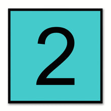 Load image into Gallery viewer, Number 2 Aqua Canvas Print Black Frame Kids Bedroom Wall Décor Home Art