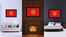 Load image into Gallery viewer, Kyrgyzstan Country Flag Vintage Canvas Print with Black Picture Frame Home Decor Gifts Wall Art Decoration Artwork