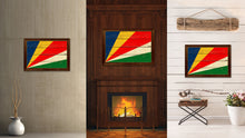 Load image into Gallery viewer, Seychelles Country Flag Vintage Canvas Print with Brown Picture Frame Home Decor Gifts Wall Art Decoration Artwork