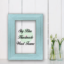 Load image into Gallery viewer, Sky Blue Shabby Chic Home Decor Custom Frame Great for Farmhouse Vintage Rustic Wood Picture Frame
