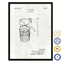 Load image into Gallery viewer, 1925 Basketball Goal Old Patent Art Print on Canvas Custom Framed Vintage Home Decor Wall Decoration Great for Gifts