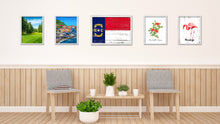 Load image into Gallery viewer, North Carolina State Flag Shabby Chic Gifts Home Decor Wall Art Canvas Print, White Wash Wood Frame