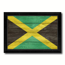 Load image into Gallery viewer, Jamaica Country Flag Texture Canvas Print with Black Picture Frame Home Decor Wall Art Decoration Collection Gift Ideas