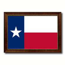 Load image into Gallery viewer, Texas State Flag Canvas Print with Custom Brown Picture Frame Home Decor Wall Art Decoration Gifts