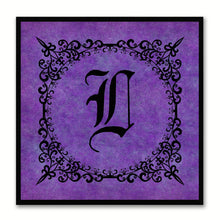 Load image into Gallery viewer, Alphabet L Purple Canvas Print Black Frame Kids Bedroom Wall Décor Home Art