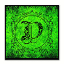 Load image into Gallery viewer, Alphabet D Green Canvas Print Black Frame Kids Bedroom Wall Décor Home Art