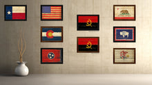 Load image into Gallery viewer, Angola Country Flag Vintage Canvas Print with Black Picture Frame Home Decor Gifts Wall Art Decoration Artwork