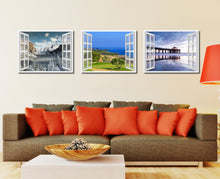 Load image into Gallery viewer, Coastal Golf Course View Picture French Window Framed Canvas Print Home Decor Wall Art Collection