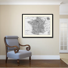 Load image into Gallery viewer, France Paris Vintage B&W Map Canvas Print, Picture Frame Home Decor Wall Art Gift Ideas