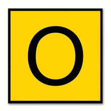 Load image into Gallery viewer, Alphabet O Yellow Canvas Print Black Frame Kids Bedroom Wall Décor Home Art