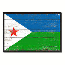Load image into Gallery viewer, Djibouti Country National Flag Vintage Canvas Print with Picture Frame Home Decor Wall Art Collection Gift Ideas