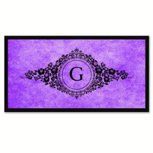 Load image into Gallery viewer, Alphabet Letter G Purple Canvas Print, Black Custom Frame