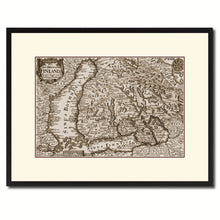 Load image into Gallery viewer, Finland Centuries Vintage Sepia Map Canvas Print, Picture Frame Gifts Home Decor Wall Art Decoration