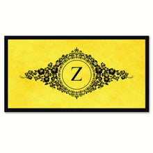 Load image into Gallery viewer, Alphabet Letter Z Yellow Canvas Print, Black Custom Frame